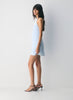 Double satin halterneck mini dress