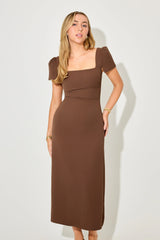 Square Neck Slip Midi Dress