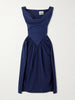 Sunday gathered cotton-poplin midi dress