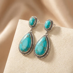 Women's Vintage Turquoise Statement Set | Elegant Necklace & Earrings