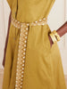 Giselle belted cotton midi dress