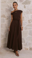 Gemma Maxi Dress - Chocolate