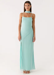 Eternelle Square Neck Maxi Dress - Teal