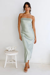Gleam In Gold Maxi Dress Light Green