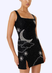 Women's Sequin Embellished Mini Dress | Sparkling Evening Party Dress