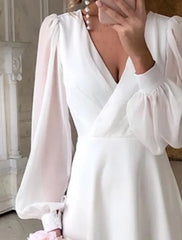 Women's White Maxi Wedding Dress | Elegant Floor-Length Bridal Gown