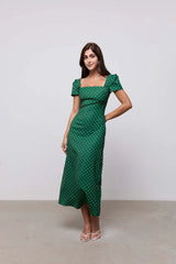 Square Neck Slip Midi Dress