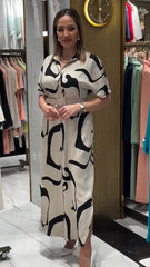 Women's Printed Long Shirt Dress | Elegant Timeless Maxi Dress