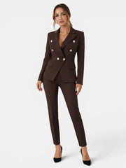 Women's Tailored Suit Set | Double-Breasted Blazer & Slim-Fit Trouser Co-Ord