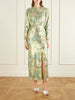 Cut-out floral-print silk-blend lamé midi dress