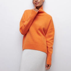 Women's Turtleneck Knit Sweater | Warm High-Neck Pullover