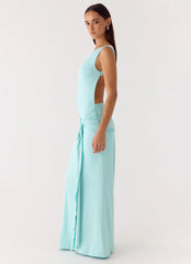 Fault Line Maxi Dress Aqua