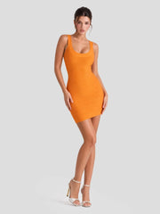 Bodycon Scoop Neck Bandage Mini Dress
