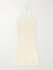 Cece halterneck crocheted organic-cotton midi dress