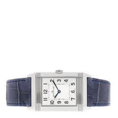 Stainless Steel Alligator Diamond 24mm Reverso Classic Duetto Manual Winding Watch Silver Q2588422