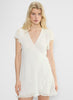 Chiffon ruffle wrap dress