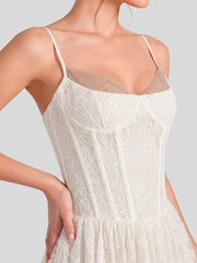 Lace Corset Lace-Up Back Maxi Dress