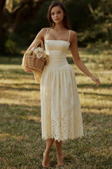 lemon custom lace + broderie anglaise midi sundress