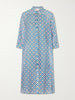 Beachwear Printed cotton and silk-blend midi dress