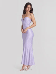 Floral Jacquard Satin Bias-cut Midi Dress