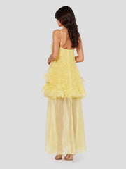 Floral Organza Ruffle Maxi Dress