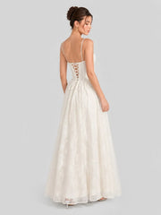Lace Corset Lace-Up Back Maxi Dress