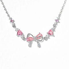 Women's Petite Bow Charm Bracelet | Adjustable Cubic Zirconia Chain Bracelet