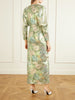Cut-out floral-print silk-blend lamé midi dress