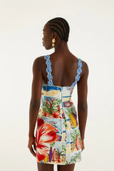 Multicolor Summer Diary Mini Dress