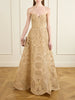 Strapless sequin-embellished raffia-trimmed tulle midi dress