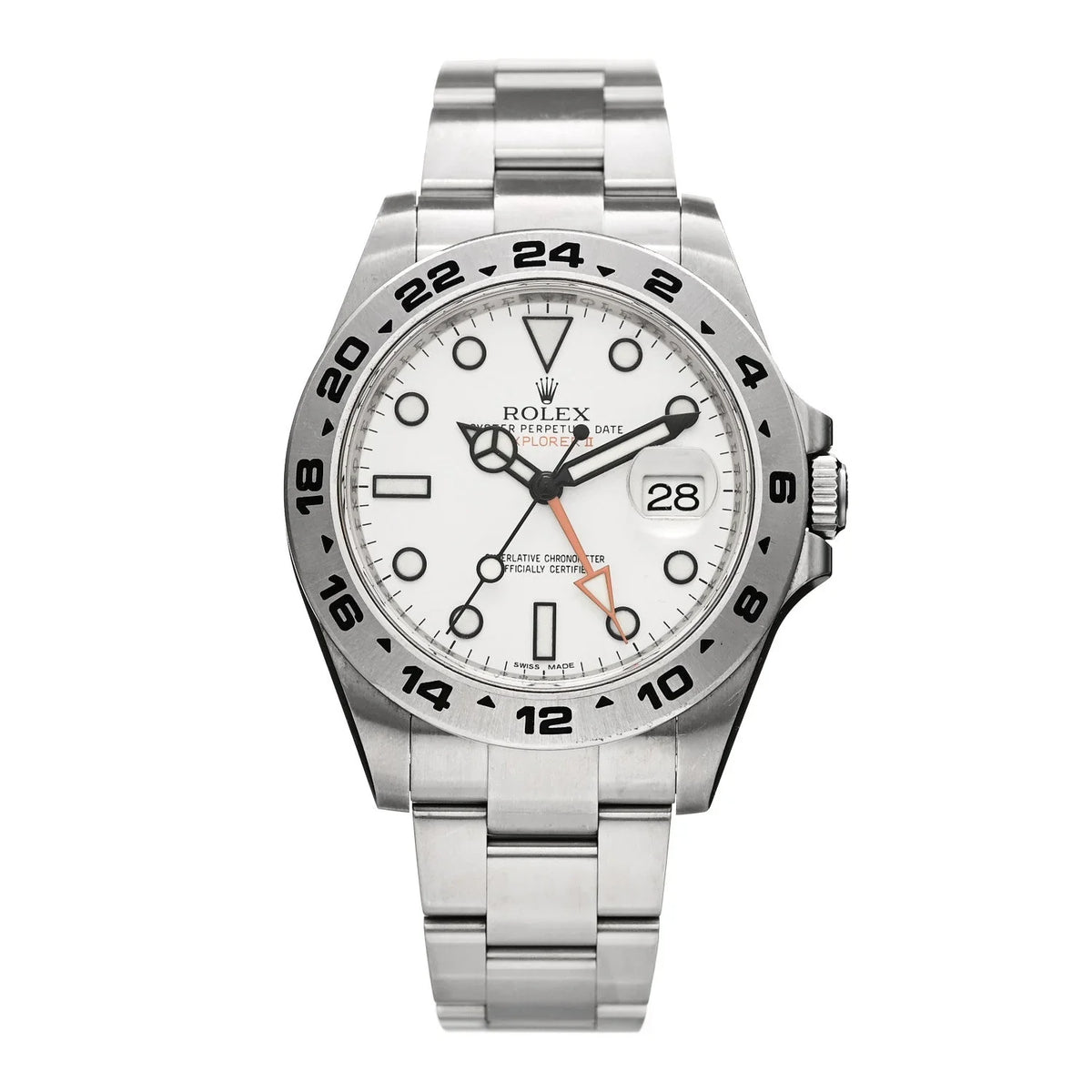 Stainless Steel 42mm Oyster Perpetual Date Explorer II Watch White 216570