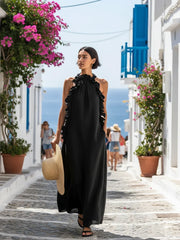 Women's Ruffle Maxi Dress | Sleeveless Tiered Ruffle Summer Maxi Dress