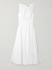 Gwen paneled pleated cotton-blend poplin midi dress