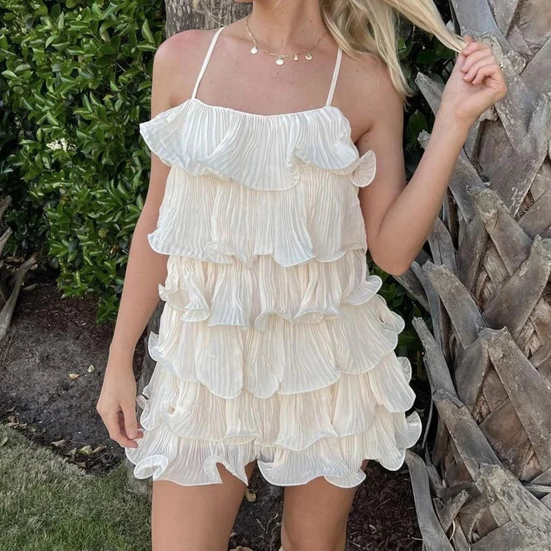 Layer Ruffles Cami Mini Dress