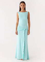 Fault Line Maxi Dress Aqua