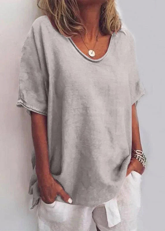 Women's V-Neck Short Sleeve T-Shirt | Relaxed Casual Summer Top