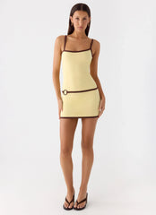 Felicia Asymmetrical Mini Dress Yellow