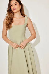 Square Neck Midi Dress